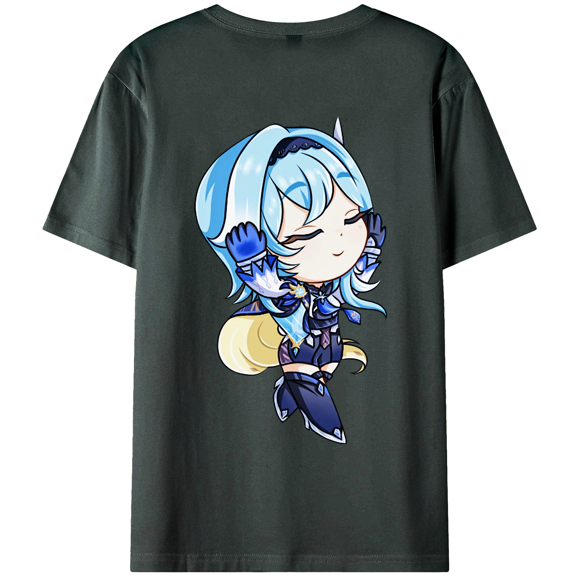 げんし神 优菈 ゆうら genshin Yūra 綿100％ メンズ半袖Tシャツ（バックプリント） 通気性